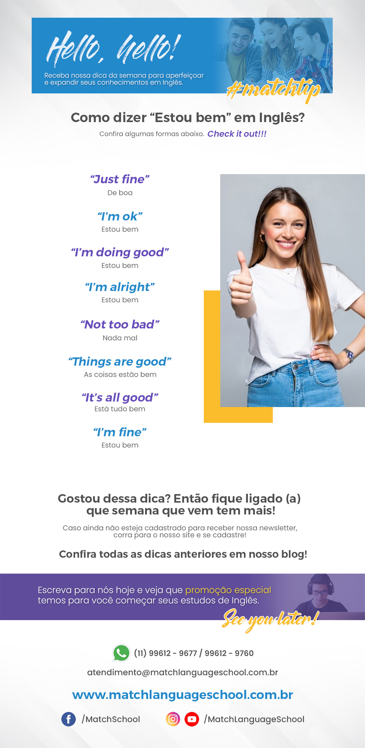 Como dizer 'Estou Bem' em inglês e suas diferenças